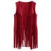 Slim slim sleeveless vest with fringe clip for women_ecoleips.com