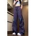 Aria Basics Plum Purple Zipper Cargo For Women Early Autumn Thin American Style Paratrooper Work Waterproof Quick-Dry Hiking Long_ecoleips.com