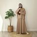 Women's Clothing Muslim Women's Clothing Solid Color Knitted Loose Hooded Top Suit_ecoleips.com