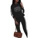 Women's Clothing Spring And Autumn Letter Printing Sports Two Piece Suit _ecoleips.com