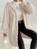 Women's Clothing Hooded Double Sided Plush Cuffs Ribbed Long Coat_ecoleips.com