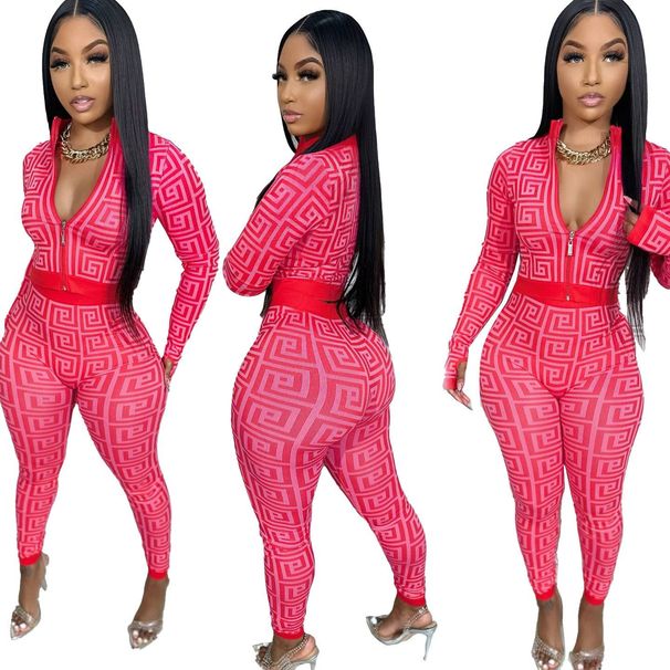 Women's Clothing Sexy Printed Hip Stretch Suit_ecoleips.com