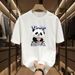 Casual Urban Fashion For Men & Women Panda Graphic Print T-Shirt Oversized Relaxed Fit 100% Cotton Unisex Streetwear_ecoleips.com