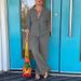 Women's Clothing Solid Color Suit Loose Lapel Shirt Split Wide Leg Pants Casual Commuting Women's Two Piece Suit_ecoleips.com