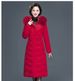 Plus Size Long Winter Coat For Women With Faux Fur Hood, Thickened Polyester Padded Jacket, Warm Overcoat For Mature Ladies (Red, Gray, Black, Maroon)_ecoleips.com