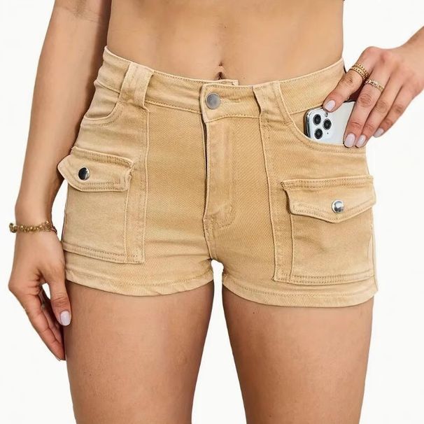 Women's Clothing Women's Stretch Denim Shorts Style Hot Girl Solid Color Street Fashion Shorts For Ladies For Formal & Casual For Women_ecoleips.com