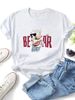 Women's Oversized T-Shirt Cool Sunglasses Bear Cartoon Letter Graphic Casual Loose Short Sleeve Streetwear Top_ecoleips.com