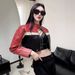 Women’s Cropped PU Leather Jacket With Color Block & Cutout Design – Edgy Streetwear Biker Coat (S-XL, Custom Fit For EU/US/SEA Markets)_ecoleips.com