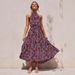 2025 European And American Cross-Border Women's Long Foreign Trade Hot New Halter Neck Polka Dot Print Tie Dress_ecoleips.com