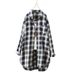 Women's Plaid Long-Sleeved Shirt Women's Retro Mid-Length Shirt Loose Blouson Spring And Autumn Shirt_ecoleips.com