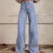 Women's Wide Leg Straight Leg Flared Jeans Anti Denim Striped Design Relaxed Everyday Wear Comfortable Feshion_ecoleips.com