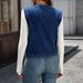 K New Denim Vest, Camisole, Fashionable Denim Sleeveless Vest For Women_ecoleips.com