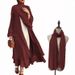 Muslim Dress Women Elegant Chiffon Layered Kimono Dress With Flared Sleeves – Solid Color A-Line Maxi Dress For Women_ecoleips.com