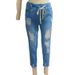 Women's Clothing High Waist Ripped Elastic Waist Jeans_ecoleips.com