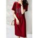A Summer Loose And Trendy Printed Korean-style Simple And Casual Round-neck Dress For Pregnant Women_ecoleips.com