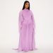 Women's Clothing Two Piece Set Pullover Backless Dress With Mesh Long Shawl Long Sleeved Ribbon Dress_ecoleips.com