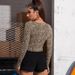 Voya Voya Voya 2026 In-Stock Cross-Border Hot-Selling Women's Top: European And American Leopard Print Sexy Tie-Up Long-Sleeve T-Shirt_ecoleips.com