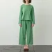 100% Cotton Women's Pajamas Two-Piece Sets Spring New Korean Casual Homewear Ladies Long-Sleeved Top + Elastic Waist Pants Suit_ecoleips.com