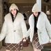 Women’s Short Puffer Jacket With Faux Fur Trim – Thick Polyester Cotton Winter Coat, Detachable Hood & Elegant Trench Design_ecoleips.com