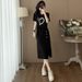 Casual Sports For Women Summer Design Sense Fashionable Gray Short Sleeve Top And Skirt Two-Piece Set_ecoleips.com