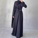 Muslim Dress Women Elegant Long-Sleeve Evening Dress – Slim Fit Modest Gown (Dark Blue, S-XXL)_ecoleips.com