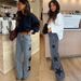 Women's Fashion Casual Straight Leg Jeans Five Pointed Star Detail Loose Fit European American Style_ecoleips.com