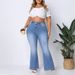 Women’s Clothing Traceable Denim Flared Pants Overseas Warehouse_ecoleips.com