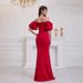 Regal Red Strapless Evening Gown Sculpted Corset Bodice With Cascading Ruffles & Open Back For Black-Tie Galas (4-Way Stretch Poly-Spandex Blend)_ecoleips.com