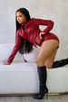 Women's Clothing PU Stretch Pant Set Long Sleeved Tops With Shorts All-Season Fashion_ecoleips.com