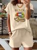 Women’s 2 Piece Outfit Set – Oversized Graphic T-Shirt And Biker Shorts Matching Set, Casual Summer Lounge Tracksuit For Daily Wear-316_ecoleips.com
