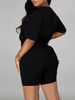 Summer Women's Casual And Fashionable Chingona Print Loose T-shirt+shorts Two-piece Sportswear Suitable For Daily Wear-73_ecoleips.com