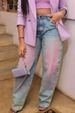 Women's Clothing Women's Trendy Blush Straight Leg Washed Jeans Fashionable For Formal & Casual For Women_ecoleips.com