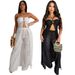 Women's Clothing Sexy Two Piece Suit For Women Fashion Lace Up Top With Loose Wide Leg Pants Suit_ecoleips.com