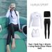 Women's plus Size Two Piece Swimsuit Long Sleeve Sunscreen Quick Drying Slimming Rash Guardian Snorkeling Suit_ecoleips.com