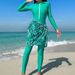 Muslim Swimsuit European And American Style Women's Conservative Long Sleeve One Piece Swimsuit Two Piece Set Zipper Design With Chest Pad_ecoleips.com