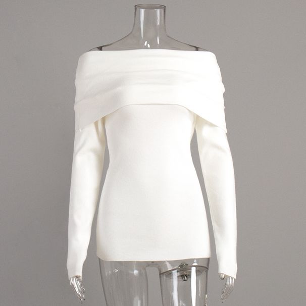 Cross-Border Sweater Women 2026 Autumn Winter European American Style Long Sleeve Knitted Bottoming Shirt One Sexy Slim_ecoleips.com