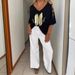 Women's Clothing Summer New Fashion Printed Off shoulder V neck Short sleeved Tops Women's Clothing_ecoleips.com