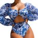 Women's Clothing Swimsuit Printed Mesh Long Sleeved Popular Swimsuit_ecoleips.com