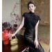 Light Mature Niche Design Set For Women In Summer, Wearing Chiffon Shirts And Black Gold Printed Skirt, With A_ecoleips.com