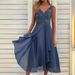 2025 Sleeveless Chiffon Patchwork Lace Hollow Out Women's Long Dress Bridesmaid Evening Gown_ecoleips.com