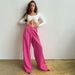 Women's Clothing Wide Leg High Waist Suit Pants Casual Slim Straight Floor Length Pants_ecoleips.com