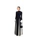 Modest Abaya Dress Effortless Elegance – Flared Sleeve Color-Block Wrap Dress With Waist-Defining Silhouette, Versatile Day-to-Night Staple_ecoleips.com