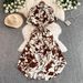 Women's Clothing Printed Short Sleeved Dress Autumn Polo Collar Tie Wrap Waist Design Niche And Unique Temperament Long Dress_ecoleips.com