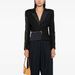 Women's Color-Block Blazer With Metallic Zipper Detail - Slim-Fit Career Jacket With PU Leather Collar & Waist-Defining Design_ecoleips.com