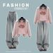 Polo-Collar Denim Patchwork Hoodie & Vintage Blue Jeans Set – Streetwear Two-Piece Outfit (S-2XL, Unisex Casual Style, Comfort Fit)_ecoleips.com