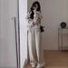 Women's Autumn Winter Casual Sweatshirt Sportswear Slimming Fashion Wide Leg Pants Hooded Two Piece Suit Reducing Age_ecoleips.com