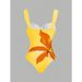 Women's Slim Fit One Piece Bikini Sexy Floral Print Bodycon Beach Swimsuit Fashion For Spring/Summer/Autumn_ecoleips.com