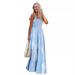 2024 European And American Summer Women's Fashion: New Vacation Style Strapless Tie-Back Printed Long Dress Is_ecoleips.com