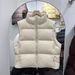 girl Girl 2025 New Women's Jacket Short Stand Collar Vest Fashion Design Loose White Duck Down Coat Trendy_ecoleips.com