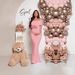 Off-Shoulder Fishtail Maternity Dress Long Sleeved Women's American Style Maternity Wear_ecoleips.com